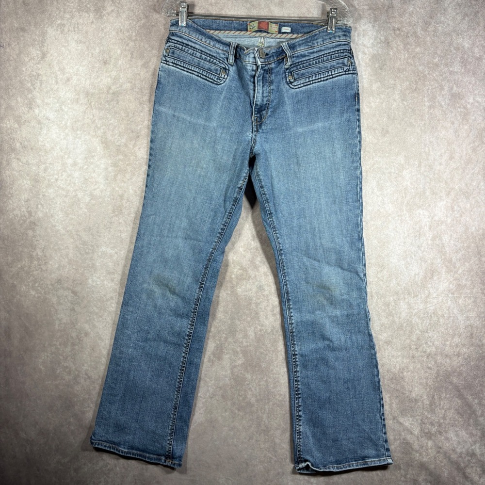 Vintage Old Navy Jeans Women 12 Blue Boot Cut Just Below Waist Stretch Denim Y2K
